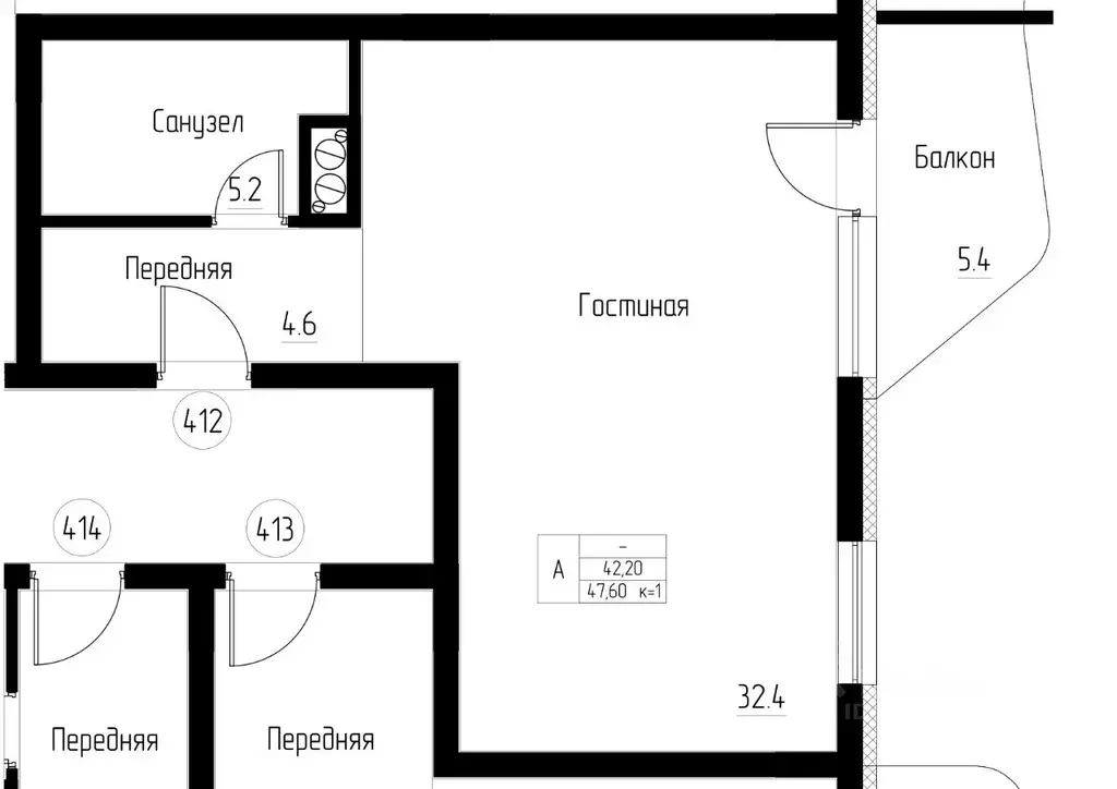 1-к кв. Калининградская область, Светлогорск ул. Верещагина, 8 (47.6 ... - Фото 0