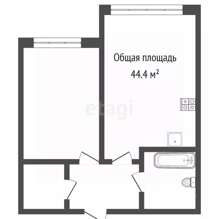 2-к кв. Кемеровская область, Кемерово Ленинградский просп., 44А (44.5 ... - Фото 2