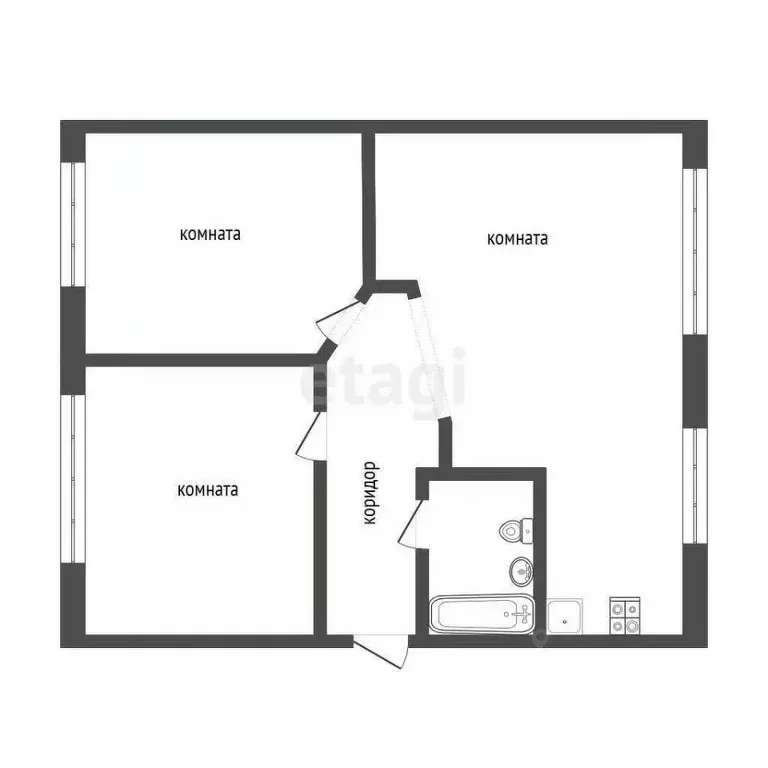 3-к кв. Коми, Ухта Чибьюская ул., 5А (58.6 м) - Фото 1