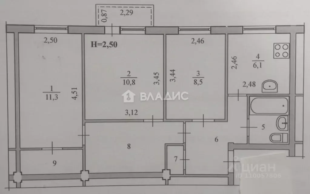 3-к кв. Волгоградская область, Волгоград ул. Генерала Штеменко, 10 ... - Фото 1
