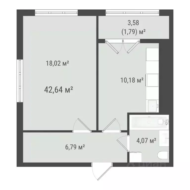 1-к кв. Сахалинская область, Южно-Сахалинск ул. Ленина (40.85 м) - Фото 0