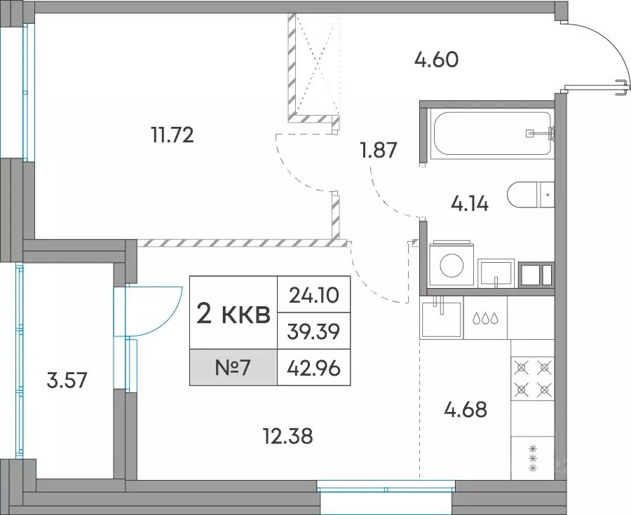 2-к кв. Карелия, Петрозаводск Александровский Завод тер.,  (42.96 м) - Фото 1