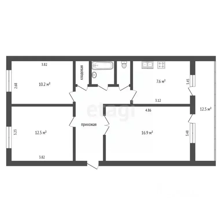 3-к кв. Владимирская область, Муром Муромская ул., 3 (61.0 м) - Фото 2