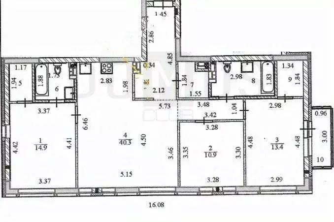 Квартира, 3 комнаты, 95.9 м - Фото 0