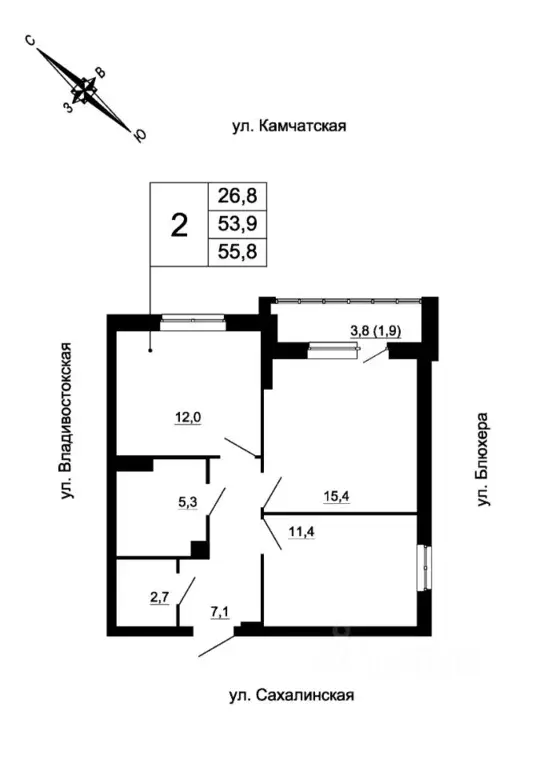 2-к кв. Свердловская область, Екатеринбург ул. Кронштадтская (55.8 м) - Фото 0