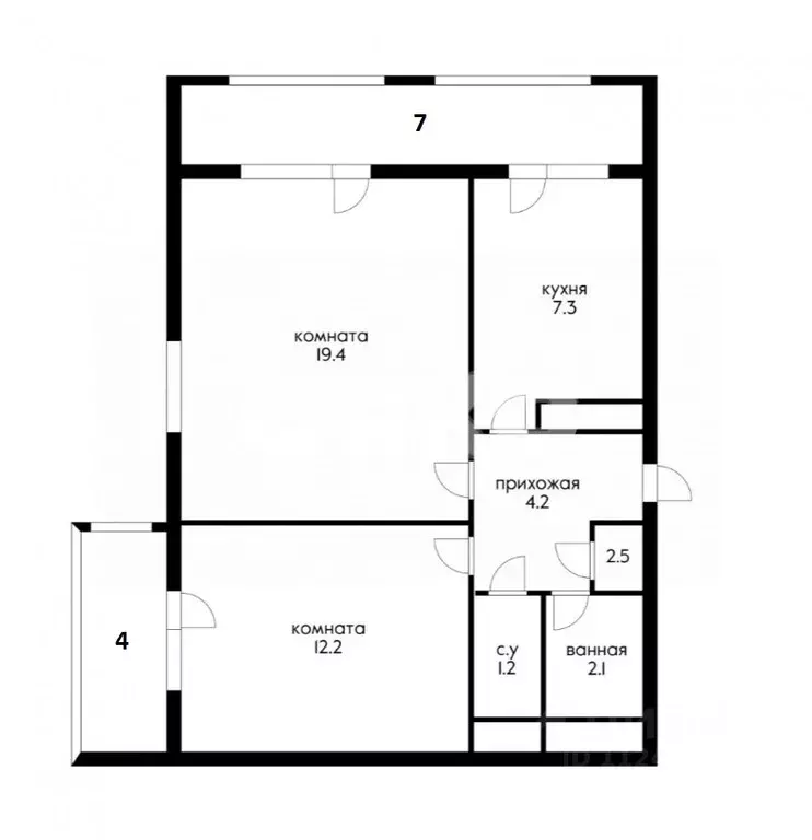 2-к кв. Краснодарский край, Сочи Вишневая ул., 34 (60.0 м) - Фото 2