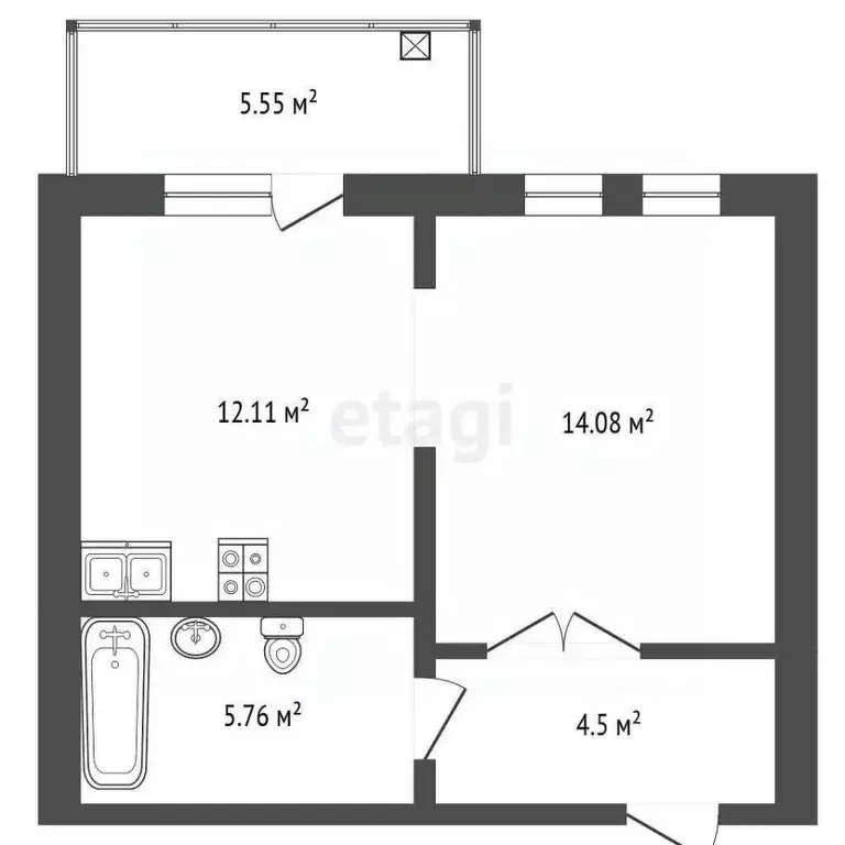 1-к кв. Кемеровская область, Кемерово Молодежный просп., 27А (36.8 м) - Фото 2