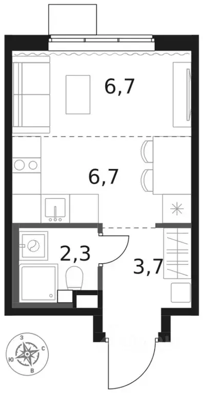 Студия Московская область, Химки Клязьма-Старбеево мкр, Международный ... - Фото 1