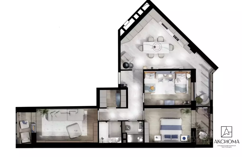 3-к кв. Ставропольский край, Пятигорск Скачки мкр,  (93.47 м) - Фото 1