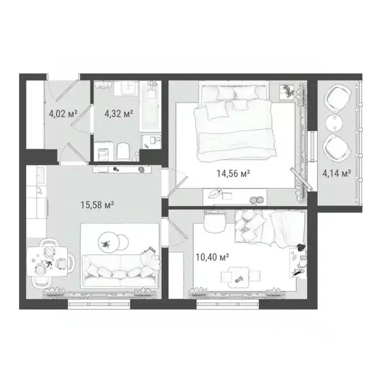 3-к кв. Томская область, Томск ул. Войкова, 51с7 (53.27 м) - Фото 0