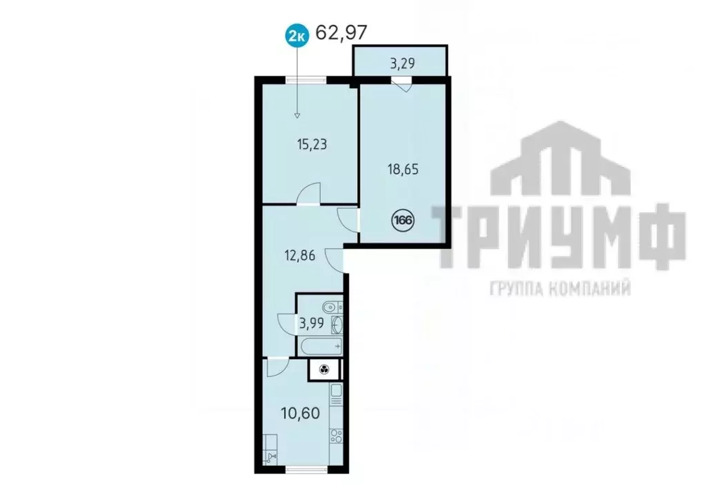 2-к кв. Нижегородская область, Кстово ул. Сутырина, 9 (62.97 м) - Фото 1