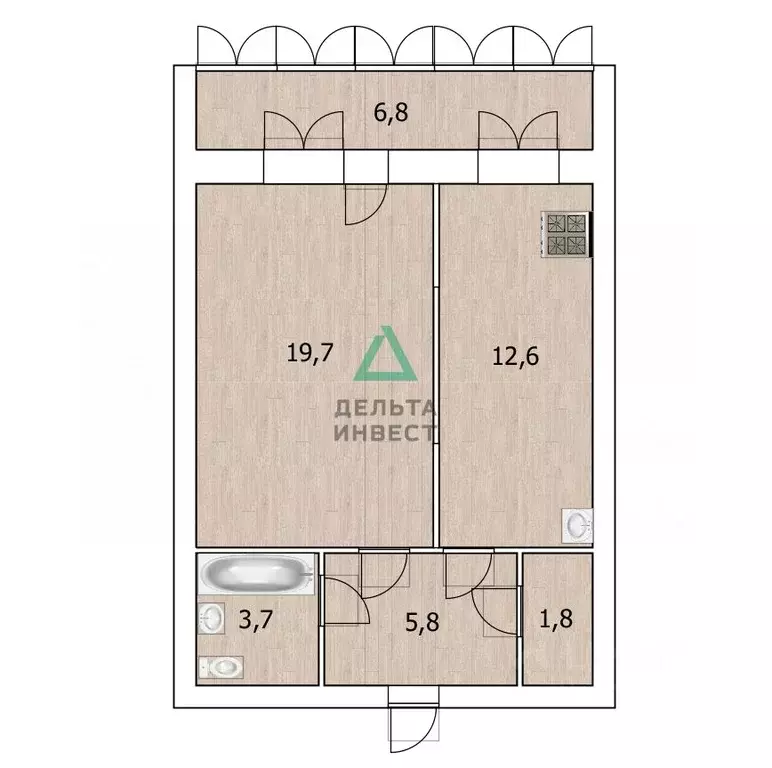 1-к кв. Башкортостан, Уфа ул. Софьи Перовской, 54 (44.0 м) - Фото 2