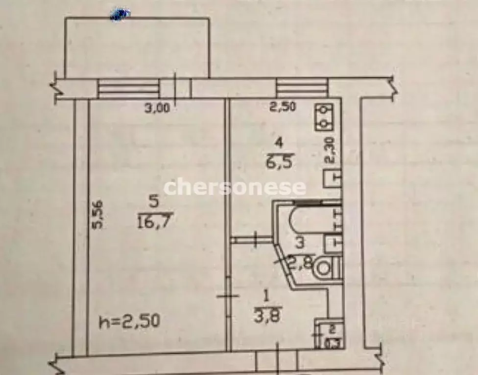 1-к кв. Севастополь ул. Серафимовича, 30 (30.1 м) - Фото 2