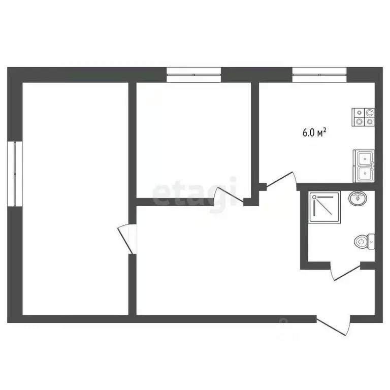 2-к кв. Ульяновская область, Ульяновск ул. Карла Маркса, 24/12 (41.6 ... - Фото 1