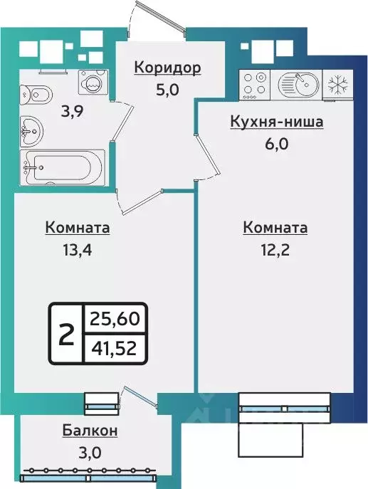 2-к кв. Удмуртия, Ижевск Аэропорт жилрайон, Артнова жилой комплекс ... - Фото 1