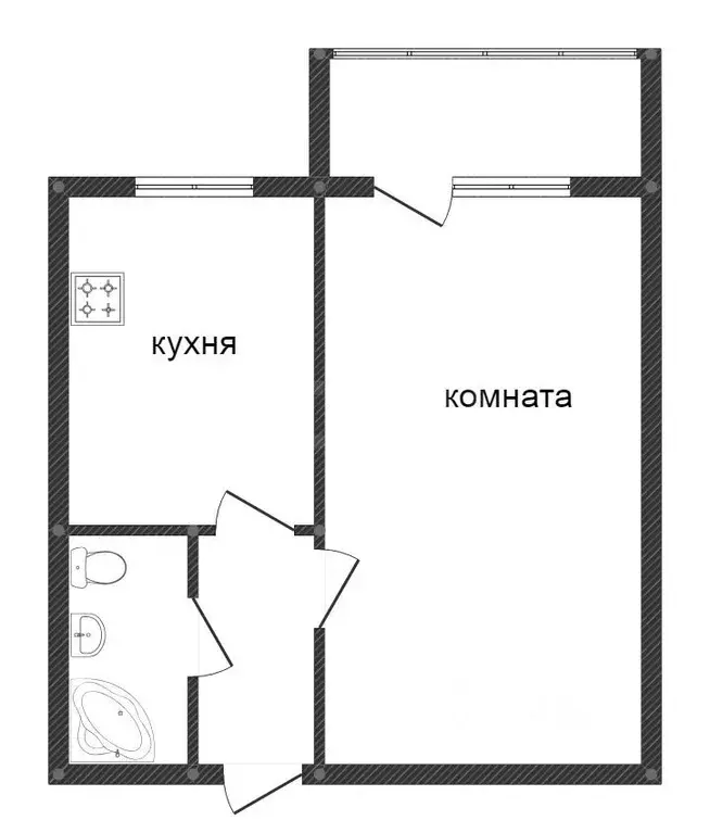 1-к кв. Вологодская область, пос. Кувшиново ул. Майская, 2 (29.5 м) - Фото 1