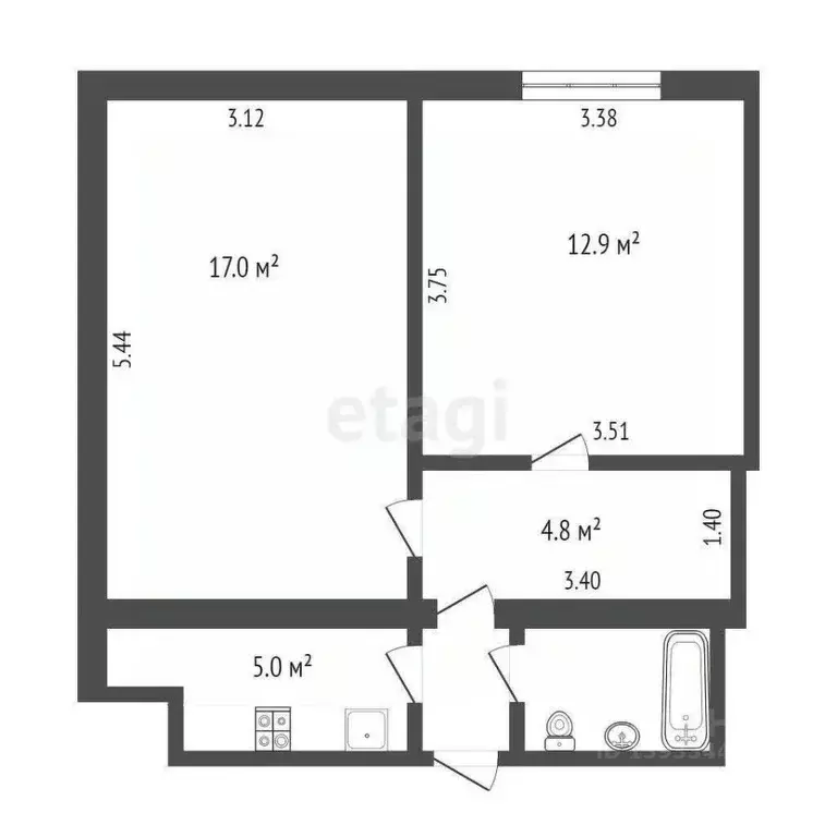 Комната Тюменская область, Тюмень Ставропольская ул., 19 (17.8 м) - Фото 2
