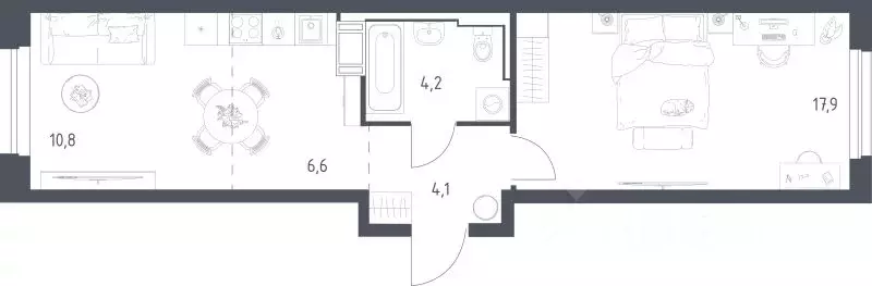 1-к кв. Московская область, Мытищи пер. 1-й Стрелковый (43.1 м) - Фото 1