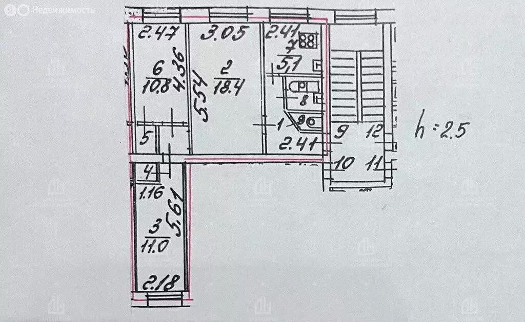 3-комнатная квартира: Павловск, Гуммолосаровская улица, 29 (55.3 м) - Фото 1