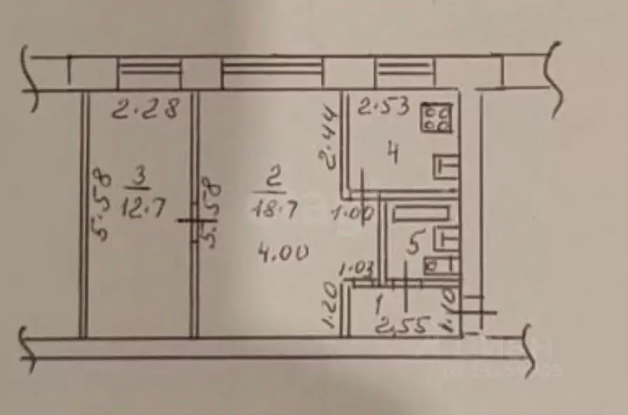 2-к кв. Липецкая область, Липецк Студеновская ул., 15 (41.6 м) - Фото 1