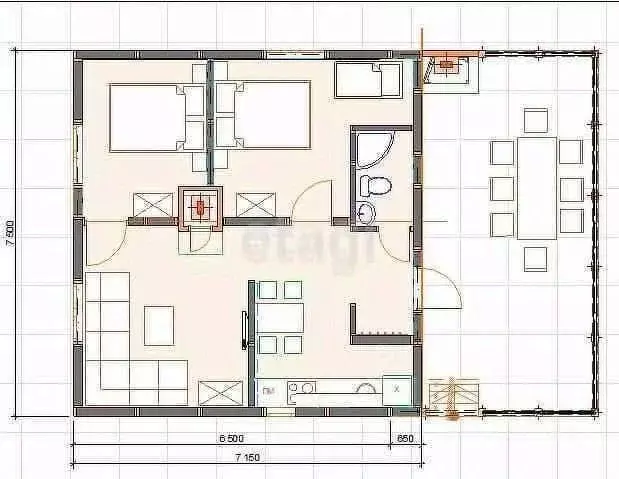 Дом в Удмуртия, Завьяловский район, Маяк СНТ 606 (74 м) - Фото 2