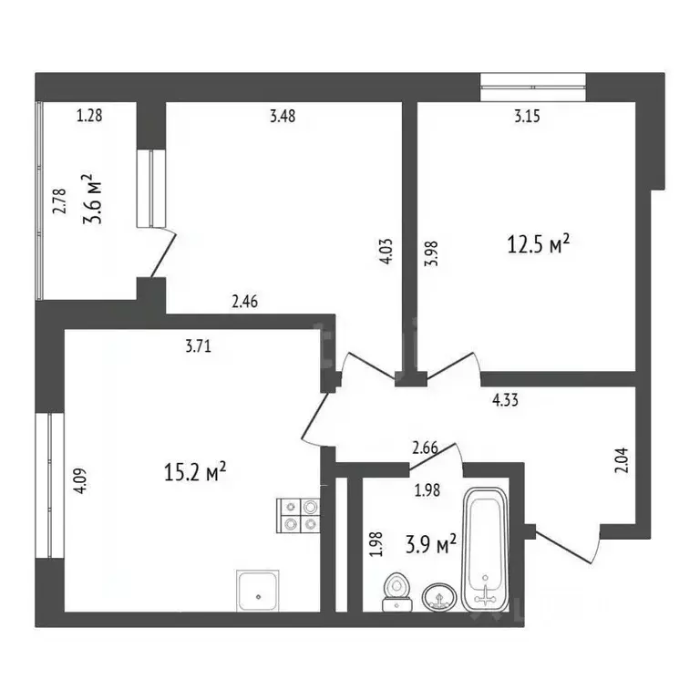 2-к кв. Тюменская область, Тюмень ул. Тальниковая, 9 (50.6 м) - Фото 1
