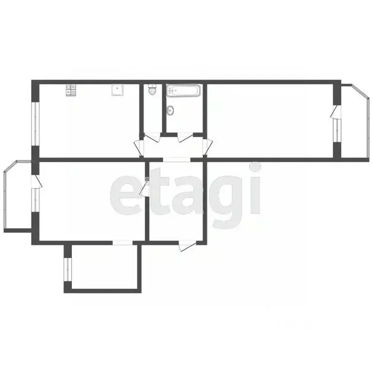 2-к кв. Тюменская область, Тюмень ул. Пермякова, 69к2 (72.6 м) - Фото 1