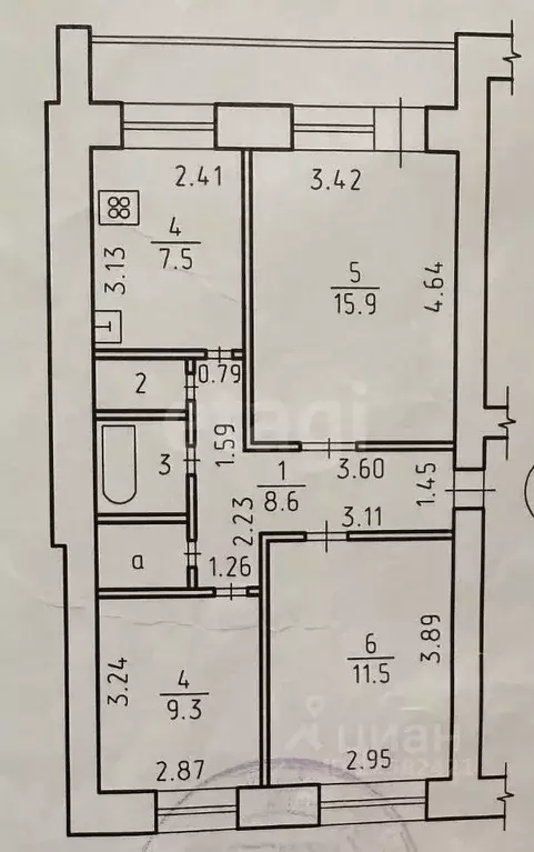 3-к кв. Удмуртия, Ижевск ул. Леваневского, 104 (58.2 м) - Фото 2