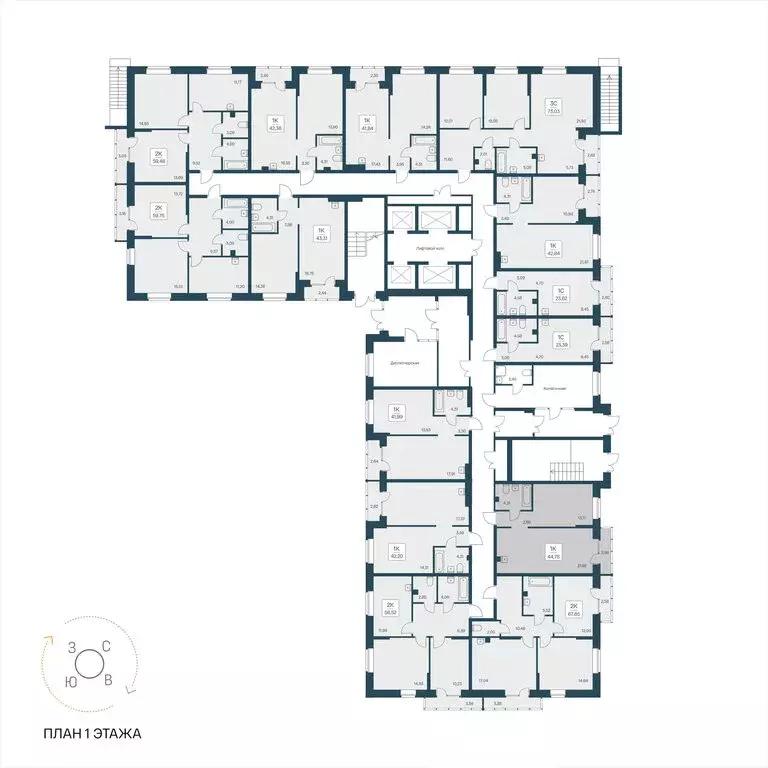 1-комнатная квартира: Новосибирск, улица Дуси Ковальчук, 385 (44.78 м) - Фото 1