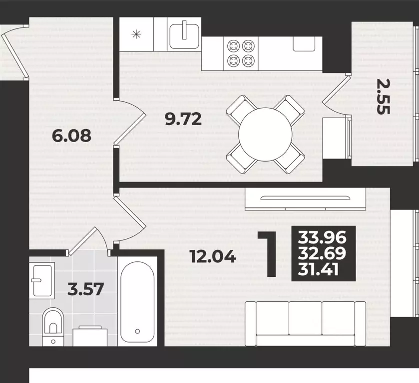 1-к кв. Калининградская область, Калининград ул. Героя России ... - Фото 1