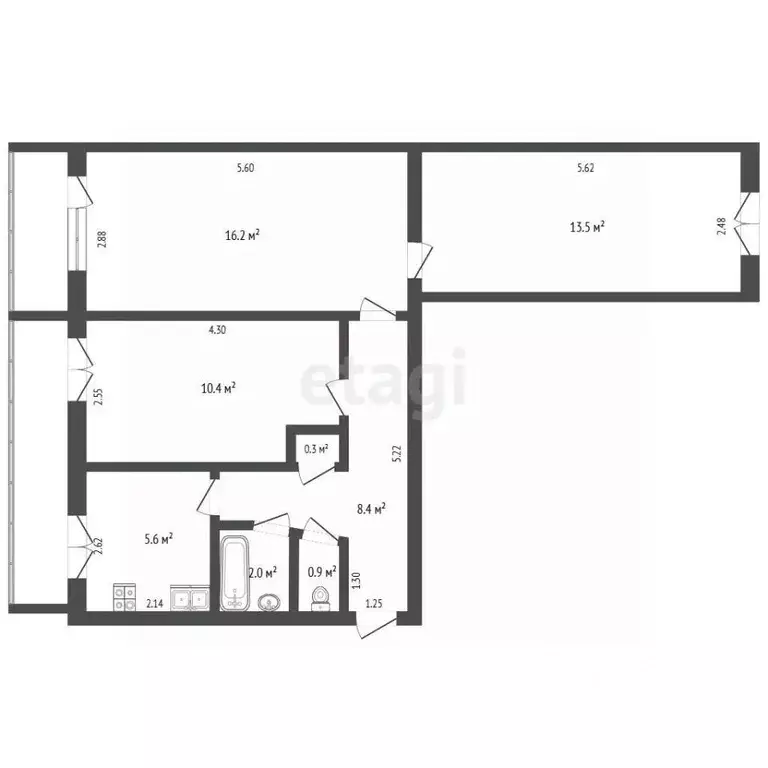 3-к кв. Крым, Ялта ул. Горького, 6 (57.0 м) - Фото 2