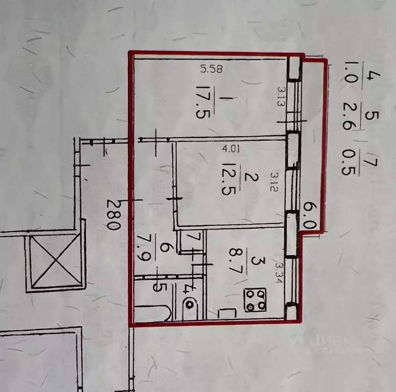 2-к кв. Санкт-Петербург ул. Десантников, 12к1 (50.7 м) - Фото 1