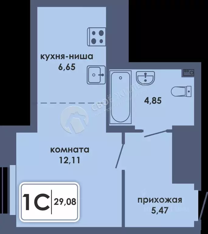 1-к кв. Пермский край, Пермь ул. Спешилова (29.08 м) - Фото 1