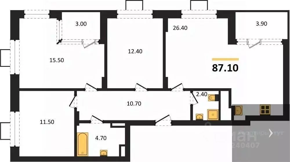 3-к кв. Воронежская область, Воронеж Ключи мкр, Ключи-клаб жилой ... - Фото 0