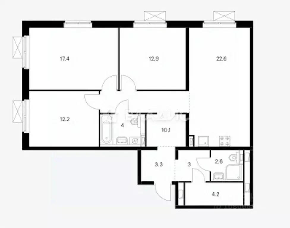 3-к кв. Московская область, Ленинский городской округ, Боброво пгт ул. ... - Фото 2