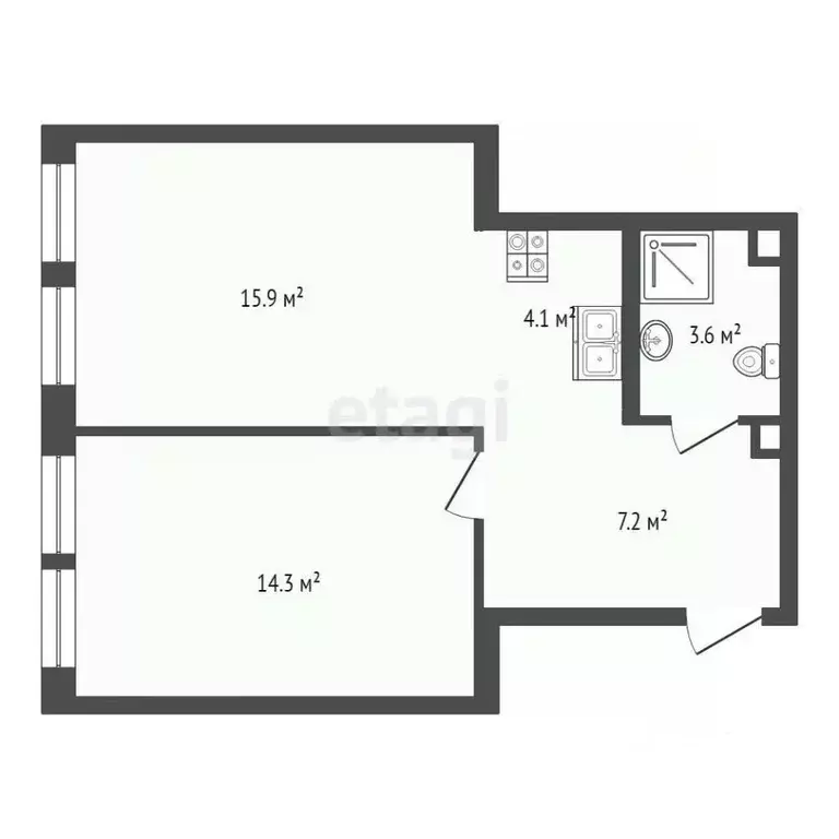 2-к кв. Москва Левел Южнопортовая жилой комплекс, 4 (45.1 м) - Фото 1