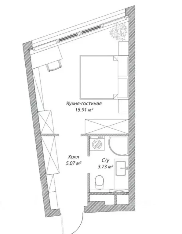 Квартира, студия, 25 м - Фото 0