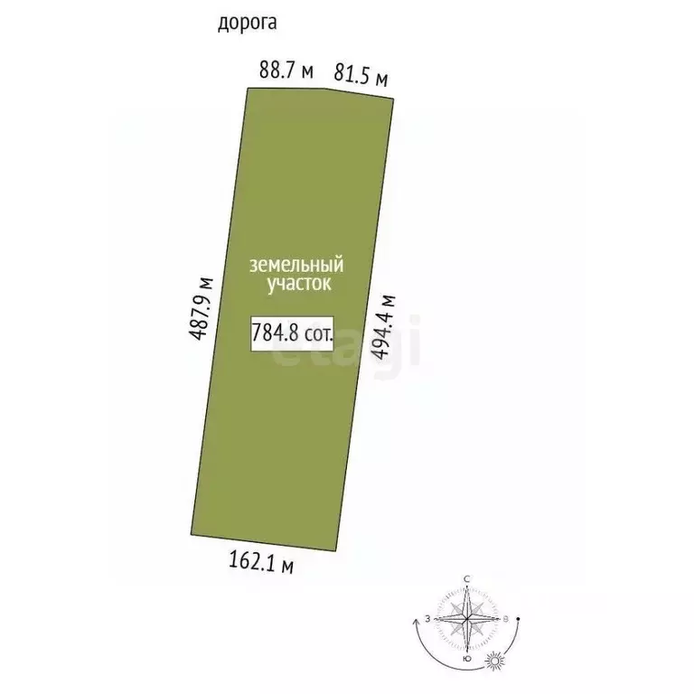 Участок в Крым, Ленинский район, с. Батальное ул. Степная (784.84 ... - Фото 2