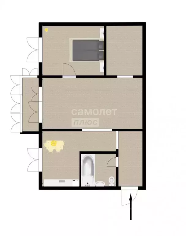 2-к кв. Пензенская область, Пенза ул. Островского, 12 (44.0 м) - Фото 2