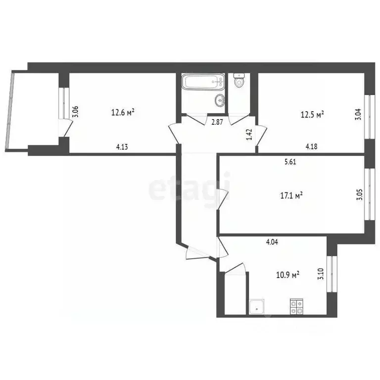 3-к кв. Московская область, Коломна городской округ, пос. Первомайский ... - Фото 2