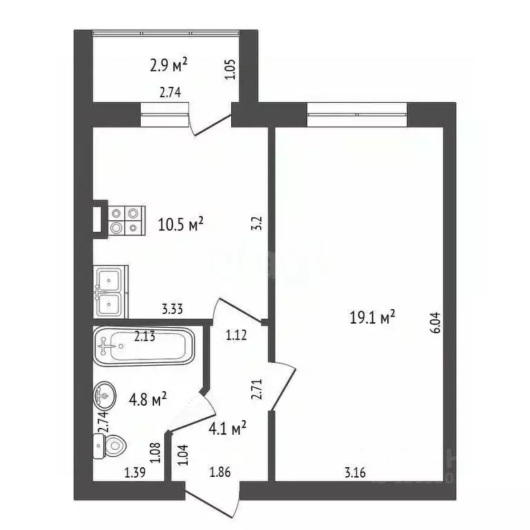 1-к кв. Костромская область, Кострома ул. Черногорская, 4 (38.5 м) - Фото 0