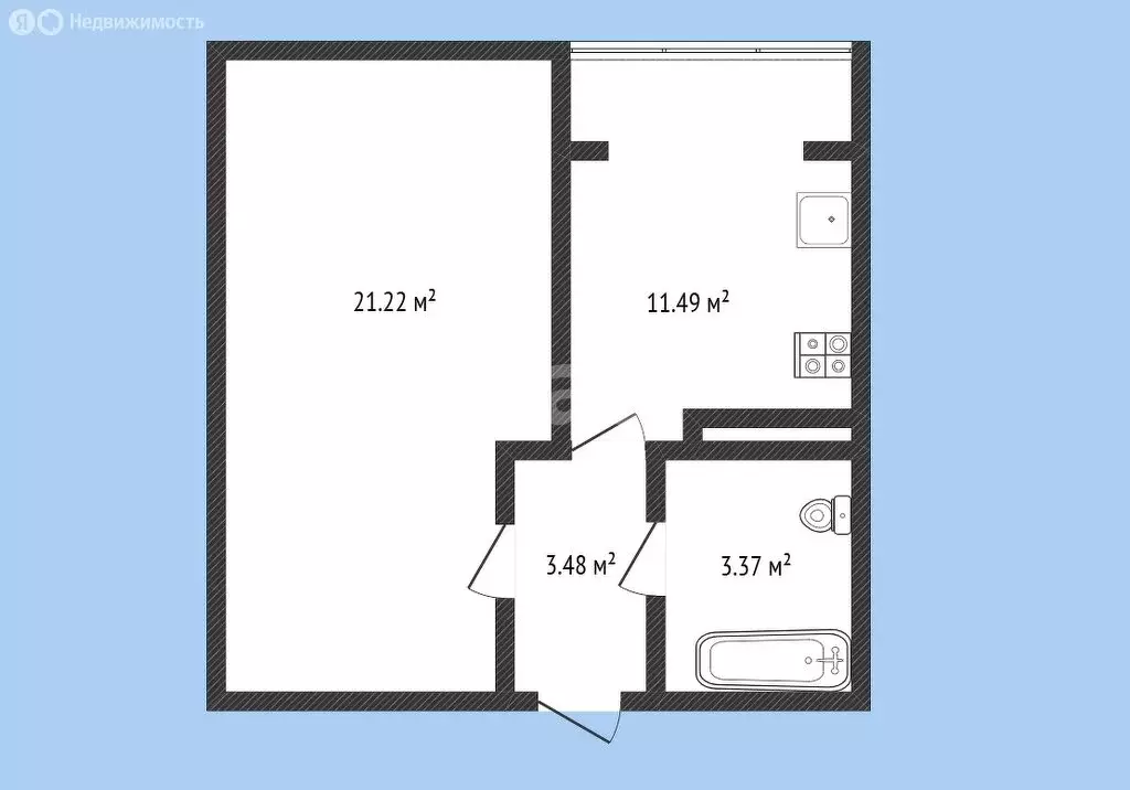 1-комнатная квартира: Черкесск, Октябрьская улица, 9Нк6 (38.86 м) - Фото 1