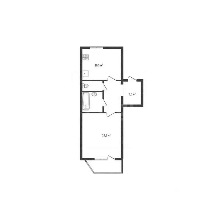 1-к кв. Белгородская область, Шебекино Парковая ул., 12 (45.1 м) - Фото 1