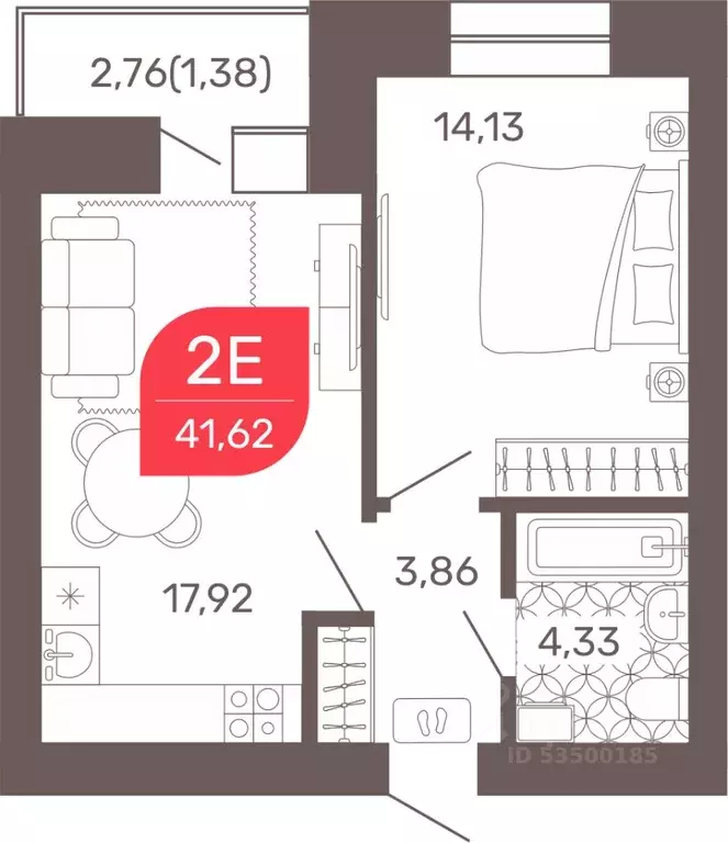 1-к кв. Забайкальский край, Чита Романовский мкр, 32 (41.8 м) - Фото 1