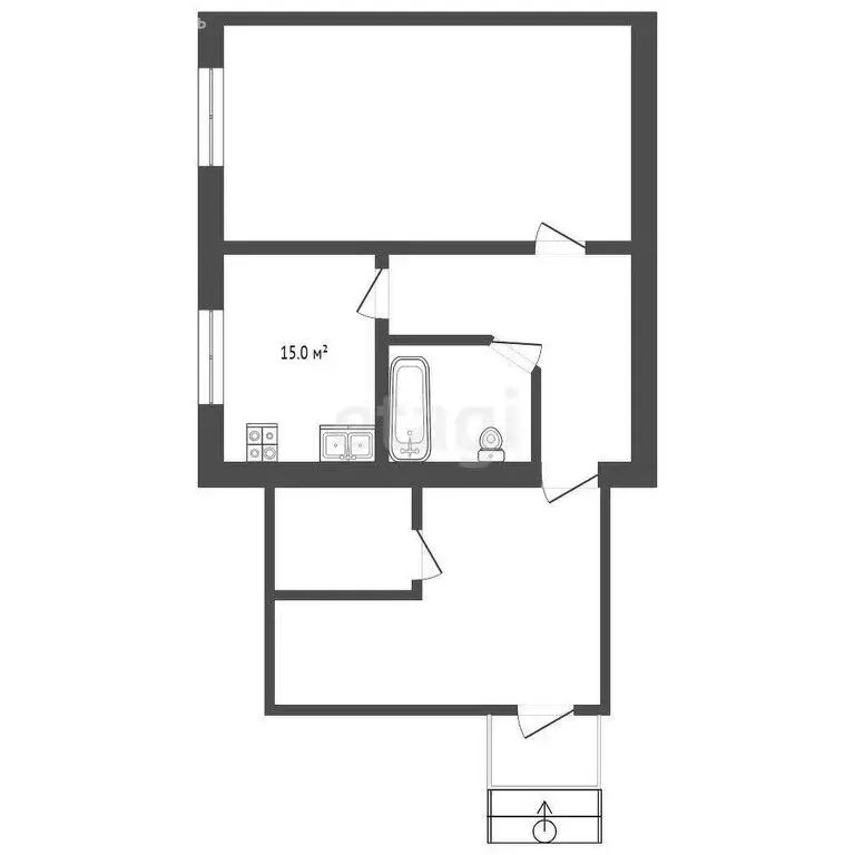 1-комнатная квартира: Тюменский муниципальный округ, деревня ... - Фото 1