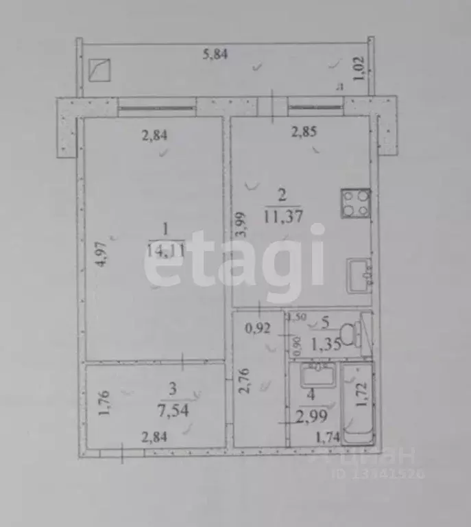 1-к кв. Ульяновская область, Ульяновск ул. Скочилова, 7 (37.0 м) - Фото 1