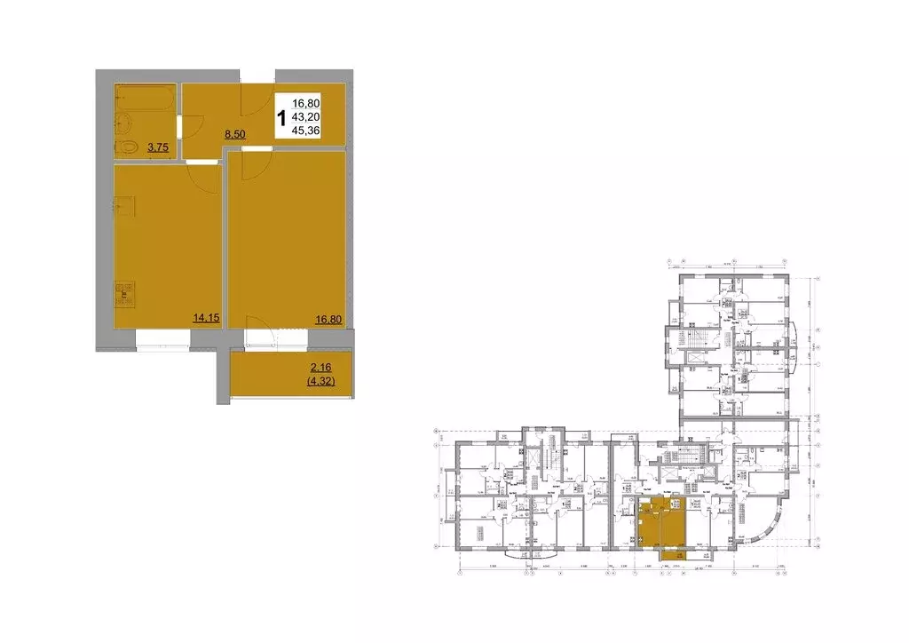 1-комнатная квартира: Саранск, Республиканская улица, 55 (45 м) - Фото 1