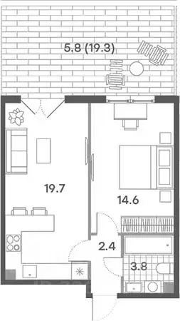 1-к кв. Москва ул. Красного Маяка, 26А (46.3 м) - Фото 1