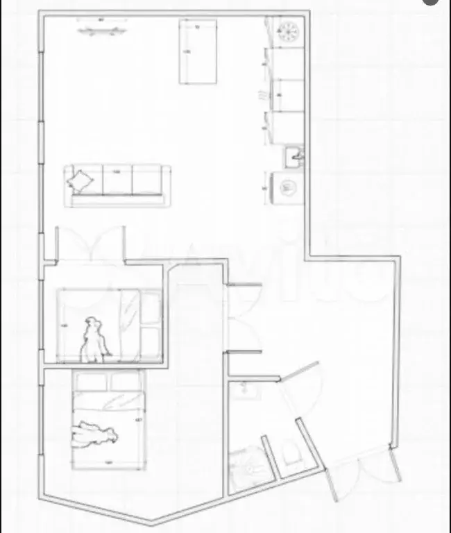 3-к. квартира, 47 м, 2/4 эт. - Фото 0