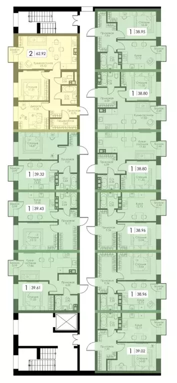 1-к кв. Тверская область, Тверь Урбан Парк жилой комплекс (39.32 м) - Фото 1